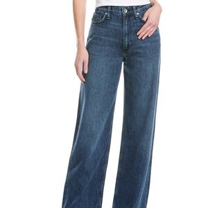 rag & bone Logan Comfort Chic Stylish Mid Rise Wide Leg Jeans in Charlock Color